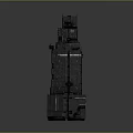 Futuristic Modern Architectural Tower Model With Geometric Structure And Metallic Finish