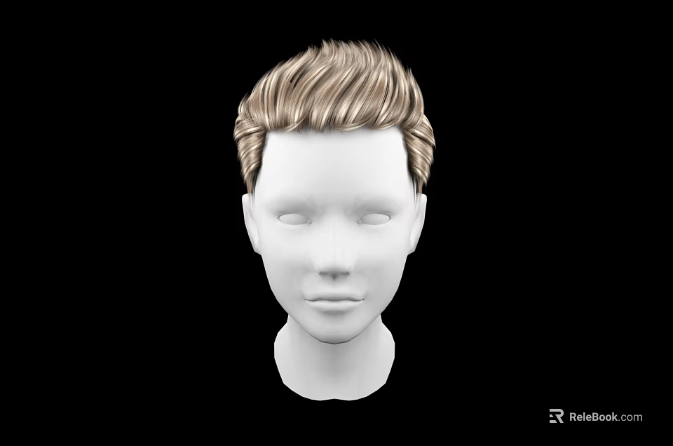 3D Human Head Model With Blonde Short Hair And Detailed Facial Features 3d model 