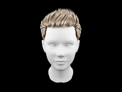 3D Human Head Model With Blonde Short Hair And Detailed Facial Features 3d model