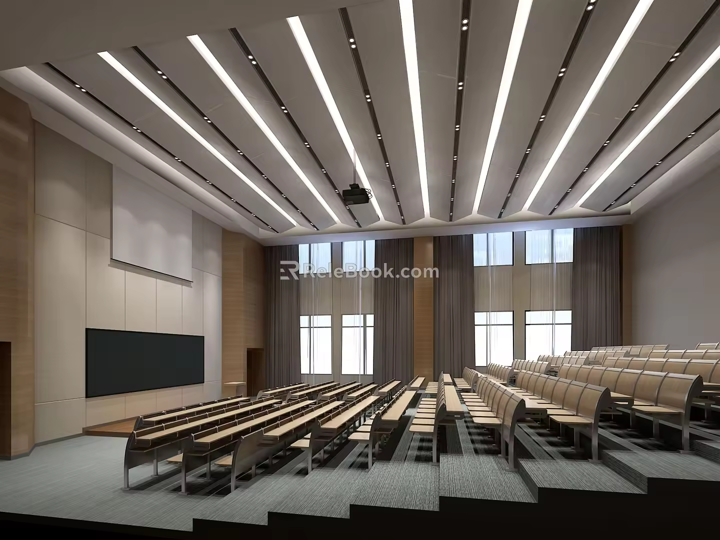 Modern Classroom Multimedia Classroom 3d model