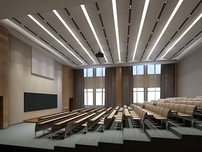 Modern Classroom Multimedia Classroom 3d model