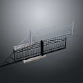 Modern Metal Fence Designs With Black And White Styles And Stone Base