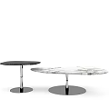 Modern Marble Coffee Tables With Black And White Gold Vein Design And Metal Base