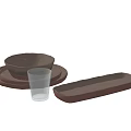 Stylish Modern Dinnerware Set With Bowl Plate Glass And Rectangular Tray 3d model