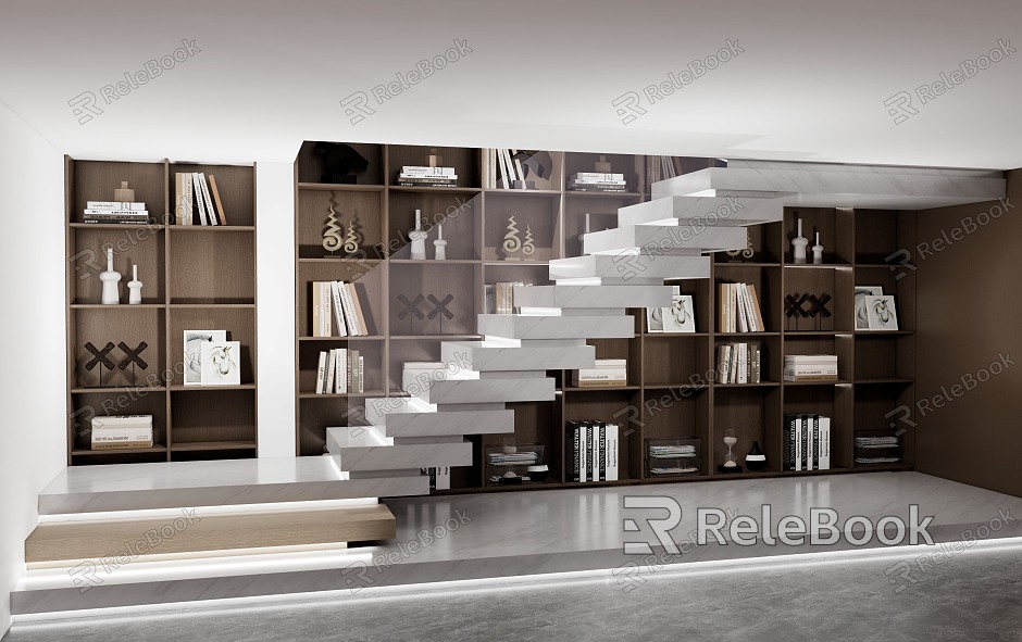 Landscape Suspension Stair Stacked Step Art Stair Handrail Stair model