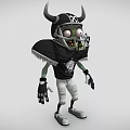 Game Movie Character Green Zombie With Horned Helmet And Skull Emblem Sports Uniform