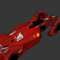 Red Ferrari Futuristic Racing Car With Aerodynamic Design And Shell Logo