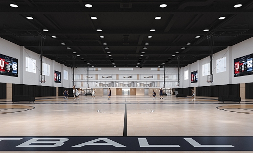 basketball hall basketball court indoor court wind and rain playground school workshop basketball 3d model