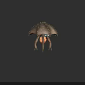 Fantasy Armored Creature Character With Spiked Shell Multiple Legs And Glowing Orange Core
