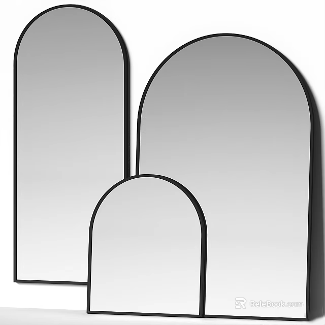 Modern Arched Top Mirrors in Different Sizes for Home Wall Decoration 3d model 