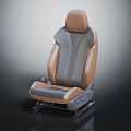 Modern Car Seat Design With Brown And Gray Leather Upholstery And Backrest