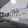 Hi Tech Exhibition Hall Interior With Digital Displays Data Charts And Modern Design