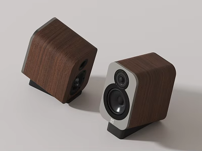 Wooden Bookshelf Speakers with Modern Design and Sleek Appearance for Home Use 3d model