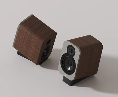 Wooden Bookshelf Speakers with Modern Design and Sleek Appearance for Home Use 3d model