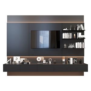 Modern TV background wall TV wall 3d model