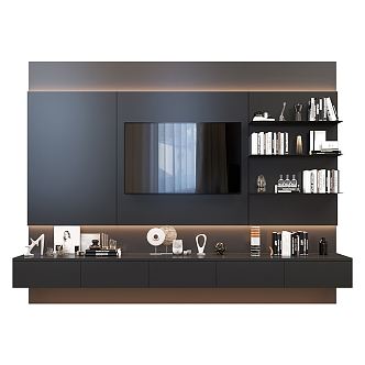 Modern TV background wall TV wall 3d model