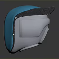 Futuristic Weapon Component With Blue Transparent Surface And Silver Metallic Frame