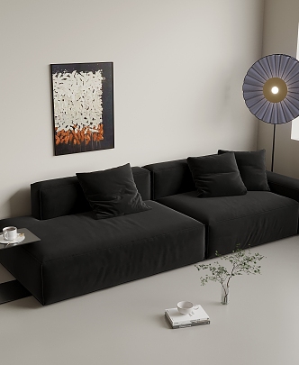 Middle-style double sofa 3d model