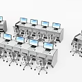 Modern Computer Desk and Chair Monitoring Desk Computer Desk 3d model