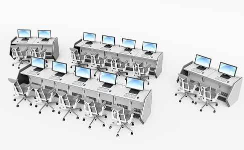 Modern Computer Desk and Chair Monitoring Desk Computer Desk 3d model