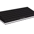 Black Striped Coffee Tray With White Wavy Edge And Coffee Label