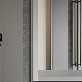 Modern Double Doors With Floral Patterns Electronic Lock And Metal Handles In Dark Light Gray