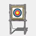 Outdoor Wooden Stand Archery Target Sports Equipment Featuring Colorful Bullseye Rings Design
