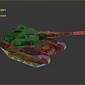 3D Rendered Military Tank With Camouflage And Red Star