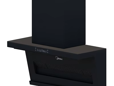 Sleek Black Kitchen Range Hood With Modern Design And Powerful Ventilation 3d model