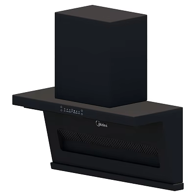 Sleek Black Kitchen Range Hood With Modern Design And Powerful Ventilation 3d model