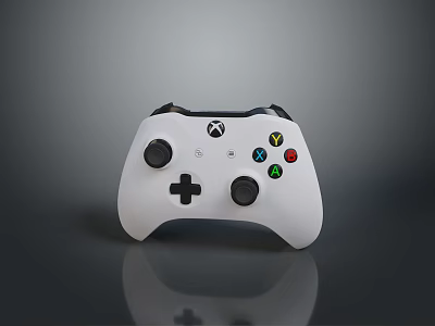 White Xbox Gaming Controller With Colored ABXY Buttons For Computer Gaming 3d model