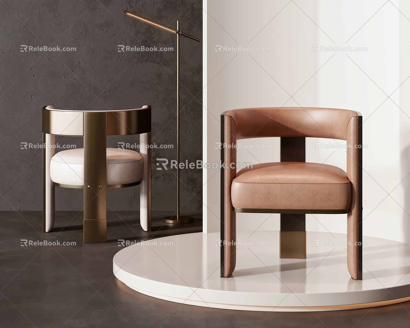 Modern single chair dining chair 3d model