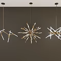 Three Modern Geometric Pendant Lights With Star And Cross Shaped Designs