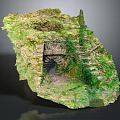 Ancient Stone Archway With Moss Covered Steps And Lush Green Vegetation