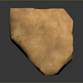 Natural Stone with Rough Yellowish Surface Isolated on Dark Background and Reflective Base 3d model