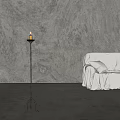 Quiet Candlestick Dark Iron Candlestick 3d model