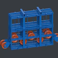 Industrial Winch Equipment with Blue Main Body Orange Components Motor and Gearbox