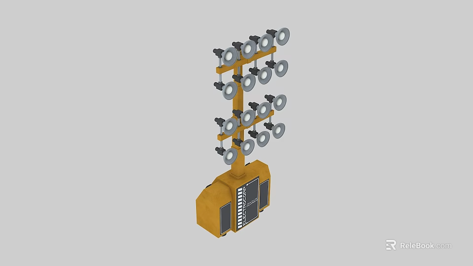 Modern Lighting Fixture Combination With Vertical Arrangement Of Circular Lamps And Metal Frame 3d model 