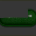 Oval Shaped Green Decorative Art Piece with Blue Spheres and White Particles Inside