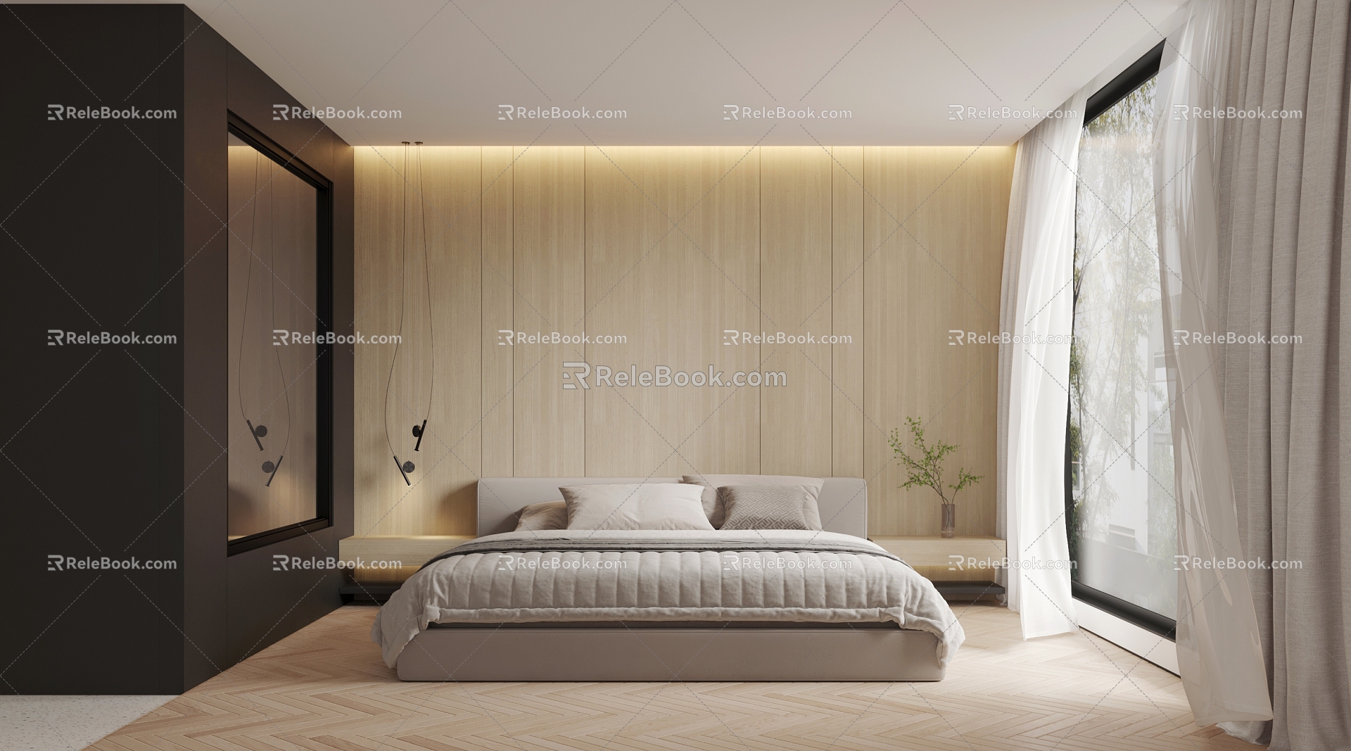 Modern Minotti Bedroom 3d model