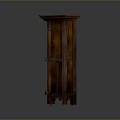 Traditional Chinese Wooden Cabinet With Intricate Carved Patterns And Brown Finish