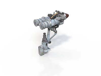 Vintage Metal Mechanical Part Featuring Valves Pipes And Metal Components Structure 3d model