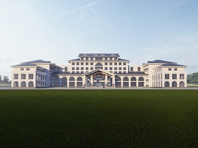 Modern New Chinese Resort Hotel Resort Hotel 3d model