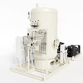 Industrial Equipment Featuring Large White Cylindrical Tank Control Panel Blue Box And Black Motor
