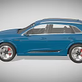 Audi Blue Electric SUV With Modern Exterior Design And Stylish Headlights
