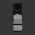 White Modern Truck Cab Exterior With Black Chassis And Antennas Design