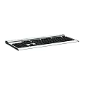 Modern Computer Keyboard With Full Size Black Keys Silver Frame And Comfortable Layout