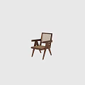 Leisure Chair With Wooden Frame And Woven Seat Backrest Details