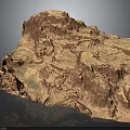 Reddish Brown Terrain Model Showcasing Mountainous Topography Detailed Surface Textures And Undulating Landforms 3d model