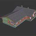 Log Cabin Exterior With Gray Roof Chimneys Wooden Porch And Log Walls Design